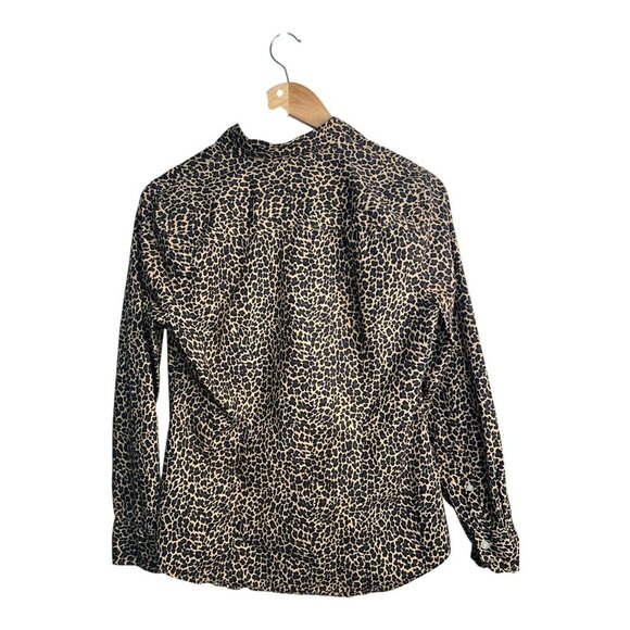 J. Crew Factory Button-up Leopard Shirt in Signature Fit For Women Size Medium - Picture 2 of 9